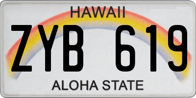 HI license plate ZYB619