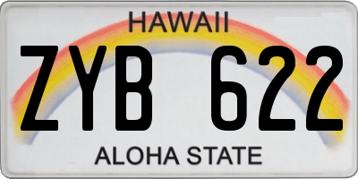 HI license plate ZYB622