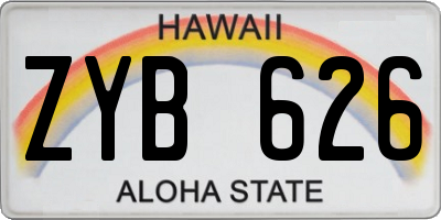 HI license plate ZYB626