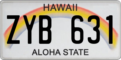 HI license plate ZYB631