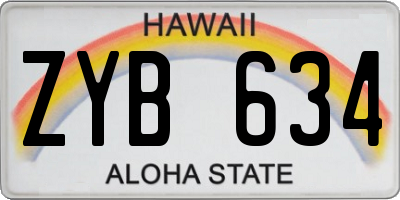HI license plate ZYB634