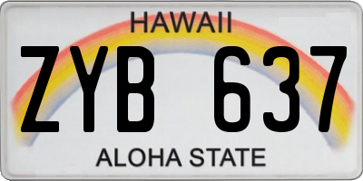 HI license plate ZYB637