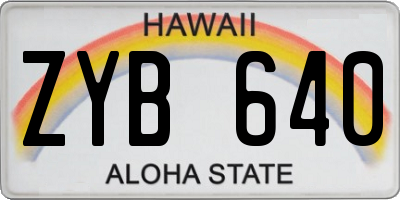 HI license plate ZYB640