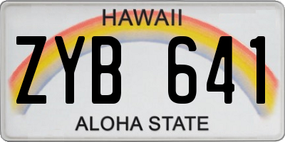 HI license plate ZYB641