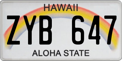 HI license plate ZYB647