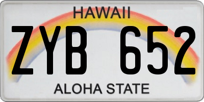 HI license plate ZYB652