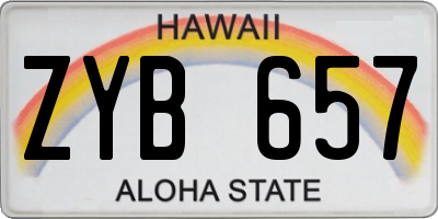 HI license plate ZYB657