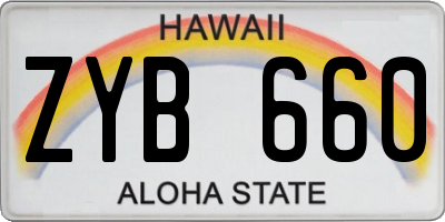 HI license plate ZYB660