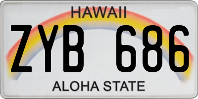 HI license plate ZYB686