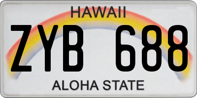 HI license plate ZYB688