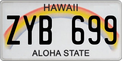 HI license plate ZYB699