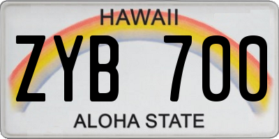 HI license plate ZYB700