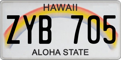 HI license plate ZYB705