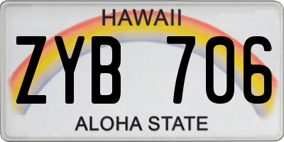 HI license plate ZYB706