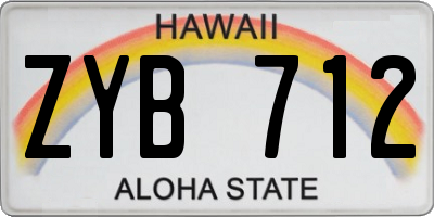HI license plate ZYB712