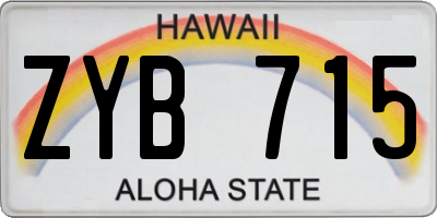 HI license plate ZYB715