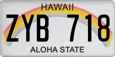 HI license plate ZYB718