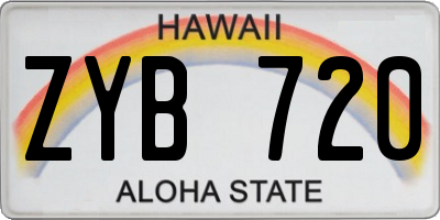 HI license plate ZYB720