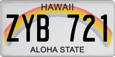 HI license plate ZYB721
