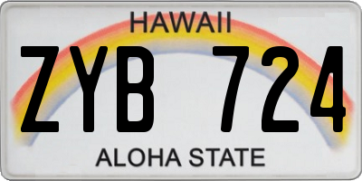 HI license plate ZYB724
