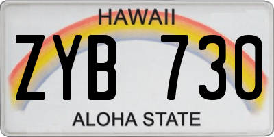 HI license plate ZYB730