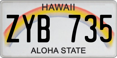 HI license plate ZYB735