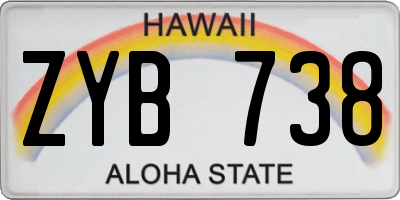 HI license plate ZYB738