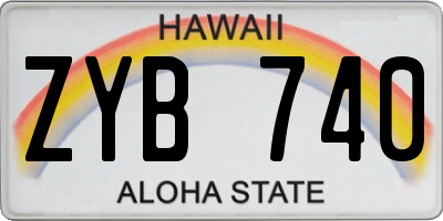 HI license plate ZYB740