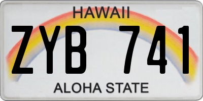 HI license plate ZYB741
