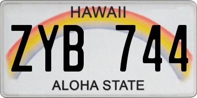 HI license plate ZYB744