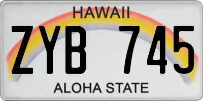 HI license plate ZYB745