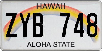 HI license plate ZYB748