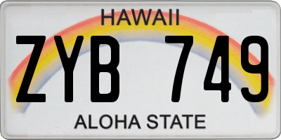 HI license plate ZYB749