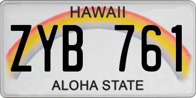 HI license plate ZYB761