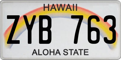 HI license plate ZYB763