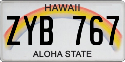 HI license plate ZYB767