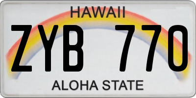 HI license plate ZYB770