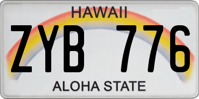 HI license plate ZYB776