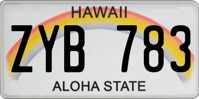 HI license plate ZYB783