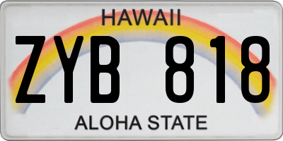 HI license plate ZYB818