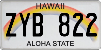 HI license plate ZYB822