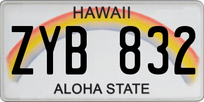 HI license plate ZYB832