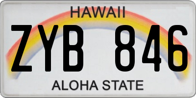 HI license plate ZYB846