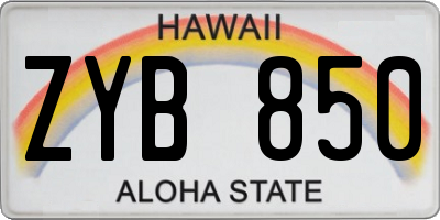 HI license plate ZYB850