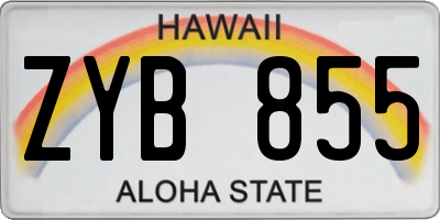 HI license plate ZYB855