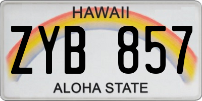HI license plate ZYB857