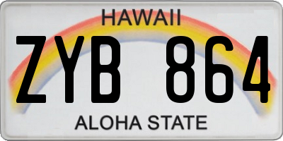 HI license plate ZYB864