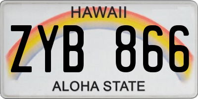 HI license plate ZYB866