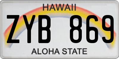 HI license plate ZYB869