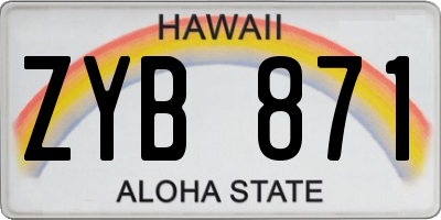 HI license plate ZYB871